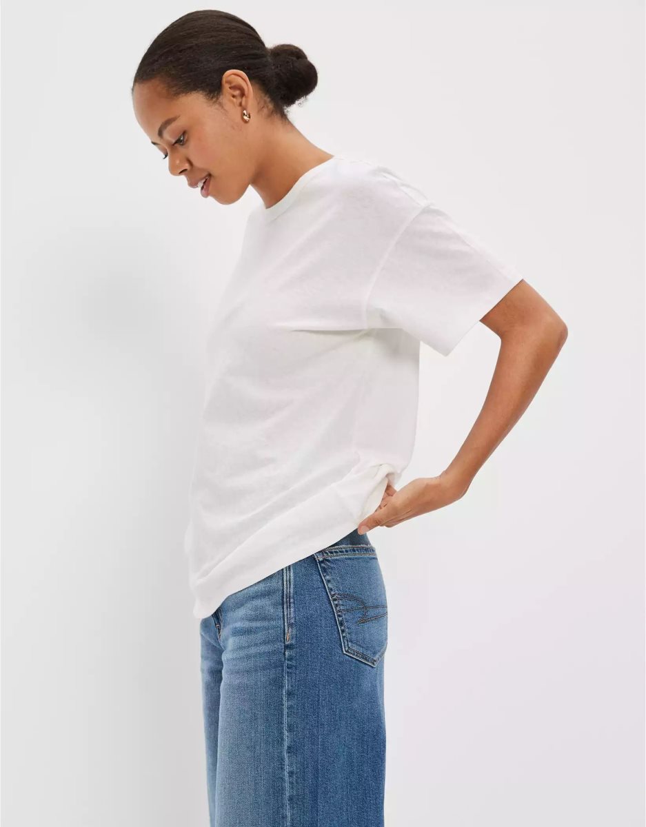 T Shirts American Eagle AE True Tee Blanche Femme | JRJ-17745099